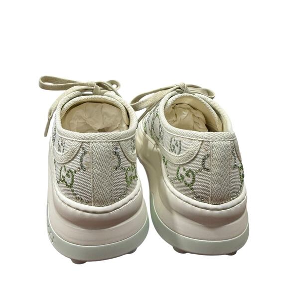 Gucci Tennis 1977 Trek Platform Crystal Colorful Sneaker Low Top 38.5 Green - Picture 7 of 13